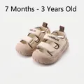 Breathable beige toddler walking sandals with non-slip sole and adjustable straps - Size 16 / Inner 12.5cm / 2803 Beige