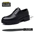 Chaussure de ville noire ajourée pour hommes avec une semelle plateforme de 5 cm - 37 / Style Ajouré Noir Plat