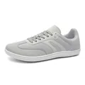 Graue, leichte Barfuß-Sportschuhe für Herren mit breiter Zehenpartie und Mesh-Gewebe. - Grau