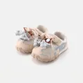 Beige toddler girl mesh sports shoes featuring adorable plaid bow detail and non-slip sole - Size 16 / Inner 12.5cm / Sky Blue