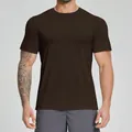 Maglietta sportiva da uomo in misto lana merino marrone scuro, traspirante e leggera - Taglia S / Top / Marrone scuro