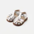 Silver baby soft-sole walking sandals with cute rabbit decoration for ages 7m-3y - Size 16 (Inner Length 12.5cm) / Silver Cartoon Rabbit Style (2898)