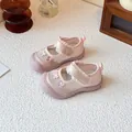 Süße rosa Kleinkind Mädchen Mesh Turnschuhe mit bestickten Schleifen und Rüschen - Rosa