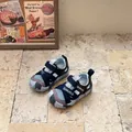 Breathable kids closed-toe sport beach sandals for toddlers in navy blue mesh fabric - Size 17 Insole 13.5cm / Blue