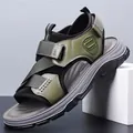 Hochwertige atmungsaktive Outdoor-Sandalen für Herren mit weicher Sohle, Sommer-Strandschuhe. - Grün