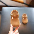Chaussures classiques de type Birkenstock en daim marron pour bébé avec semelles souples - Taille 15 (12cm) / Chameau