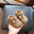 Chaussures de marche en daim kaki pour tout-petits avec boucle réglable - Taille 15 (12cm) / Kaki
