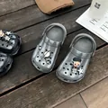 Modieuze grijze waterdichte clogs voor jongens met astronauten thema en bedeltjes - Maat 26 / Binnenlengte 16.5cm / donkergrijs