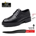 Elegante zwarte herenschoenen van leer met een totale verhoging van 8 cm zakelijk - 37 / Opengewerkt 8cm Hoogteverhogend (Z82-1) / Zwart