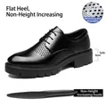 Scarpe eleganti in pelle nera traforata traspirante con una spessa suola platform da 5 cm - 37 / Stile Piatto Traforato (17106-1) / Nero