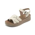 Sandalias de verano para mujer en color beige con cuña suave y suela antideslizante - Beige