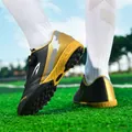 Professionelle schwarz-goldene TF-Fußballschuhe für Kinder auf Kunstrasenplätzen - 30 / Schwarz & Gold