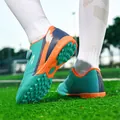 Robuste TF-Stollen Fußballschuhe für Kinder in Türkis und Orange für Kunstrasen - 30 / Mintgrün