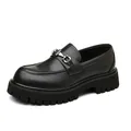 Professionelle Studioaufnahme von schwarzen Herren-Slippern mit dicker Plateausohle - 38 / Mattes Schwarz