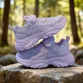 Zapatillas deportivas moradas transpirables para niña con velcro fuera - 26 / Púrpura