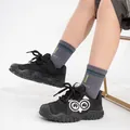 Zapatillas retro negras para jóvenes con malla transpirable y un diseño único de búho - 31 / Negro