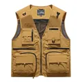Mustard yellow outdoor quick-dry mesh utility vest with multi-pockets for fishing - Turmeric