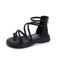 Sandali gladiatore alti da bambina con suole morbide in nero classico - 26-31 Taglia Mista (6 Paia) / Nero