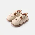 Schattige beige peutersandalen met berengezicht en zachte antislipzool voor kleine meisjes - Beige