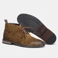 Vue détaillée de bottines désert en daim marron montrant la semelle texturée - 41 (US 8) / Bottes Désert / Brun Bruni (Daim) (KD598)