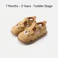 Schattige gele peutersandalen met berenontwerp en zachte antislipzool voor 1-3 jaar oud - Geel
