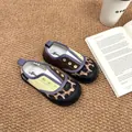 Close-up showing the leopard print texture and color blocking of children canvas shoes - 22 (Inner Length 14cm) / Leopard Yellow