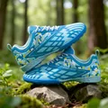 Professional blue children's TF turf soccer shoes with anti-slip studs in forest - Sky Blue