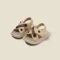 Comfortable beige toddler sandals with quilted straps and soft anti-slip sole for summer - Size 19 / Cross Quilted Style (52226) / Apricot