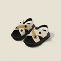 Baby soft sole non-slip sandals with criss-cross quilted straps in beige and yellow - Size 19 / Cross Quilted Style (52226) / Beige