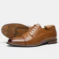 Classiche scarpe eleganti marroni da uomo con punta a cappuccio e suola con dettagliati - 39 (US 7) / Marrone (KD9252)
