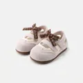 Grey toddler girls' Mary Jane sandals with plaid bows and breathable mesh for ages 2-6 - Size 22/Inner Length 14.5cm / Beige