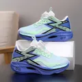 Blue and green mesh running sneakers for children featuring a convenient rotating buckle. - 31 / Marshmallow Color