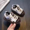 Cute cartoon light-up sandals for toddlers 1-3 years with soft anti-slip rubber soles - Brown