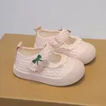 Scarpe da principessa in mesh rosa per neonata con ricamo a ciliegia e pizzo delicato - 18 / Rosa