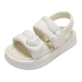 Elegante cremefarbene Kinder-Plateausandalen für Mädchen mit süßen Herzdekorationen - Größe 26-31 / 6 Paar Packung / Beige
