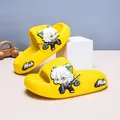 Kids' non-slip yellow slippers with a cute cartoon anime character design for summer - 24 / Yellow