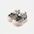 Cream baby soft-sole sneakers for toddlers 7 months to 3 years old - Size 16 (12.5cm) / Rice Black (0987)