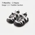 Baby breathable outdoor sports sandals in silver and black with soft non-slip sole - Size 16 (12.5cm) / Silver (0988)