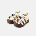 Breathable infant soft-sole sandals with colorful polka dot straps and anti-slip soles - Size 16 (12.5cm) / Yellow (0982)