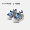 Breathable toddler outdoor sandals for ages 7 months to 3 years in grey and blue. - Size 16 (12.5cm) / Grey (0988)