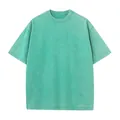 Premium vintage acid-washed 240g cotton green T-shirt for men, oversized casual fit - Grass Green