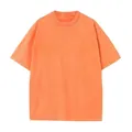 240G washed distressed cotton short sleeve T-shirt in vintage orange style for men - Orange
