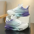 Men's sports running shoes featuring a purple gradient design and rotating buckle - 31 / Morning Glow