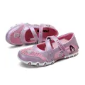 Lila Mesh-Mary-Jane-Schuhe für Mädchen mit Herzmuster und Klettverschluss-Riemen - Lila