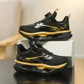 Hochwertige Kinder-Sportschuhe in Schwarz und Gold mit Drehverschluss-System - Schwarz & Gold
