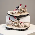 Beige boys sports sandals with rotary dial lacing and soft anti-slip sole for summer beach - 27 / Khaki