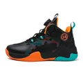 Zapatillas de baloncesto para niño con hebilla giratoria malla transpirable negro 2025 - Negro Naranja Floral
