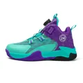 Zapatillas de baloncesto para niños con malla superior y hebilla giratoria lila - Púrpura lunar (9188)