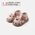 Cute pink baby girl sandals with bow and cherry detail for ages 7 months to 3 years. - Size 16 (Inner Length 12.5cm) / Pink (2627)
