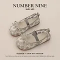 Breathable floral embroidered Mary Jane princess shoes for girls with cute bow detail - 21 / Gray
